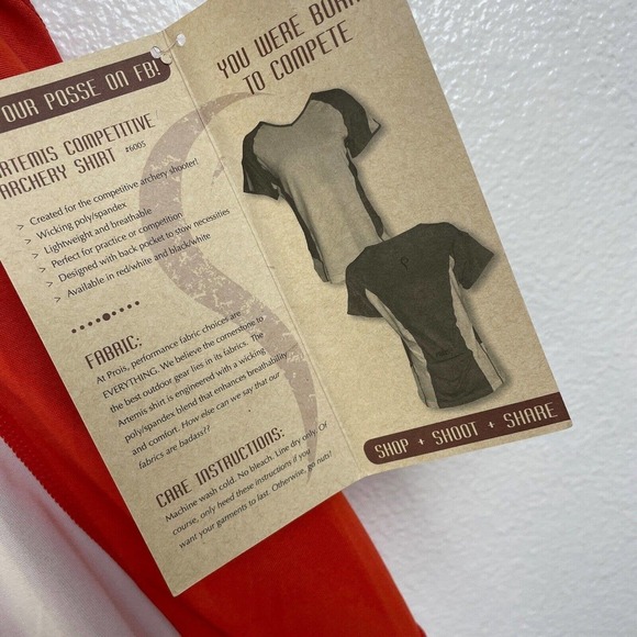 Prois Artemis Archery Shirt Small Womens Orange White Short Sleeve Pockets *Flaw - Picture 11 of 16